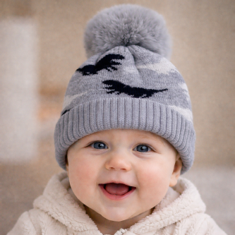 Βρεφικό Σκουφάκι Πλεκτό Cap grey dino 85573